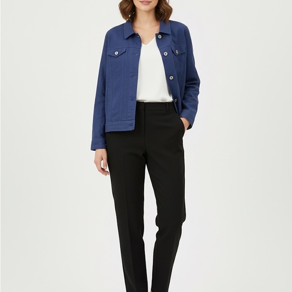 Coldwater Creek Deep Blue linen Jacket - Picture 3 of 6